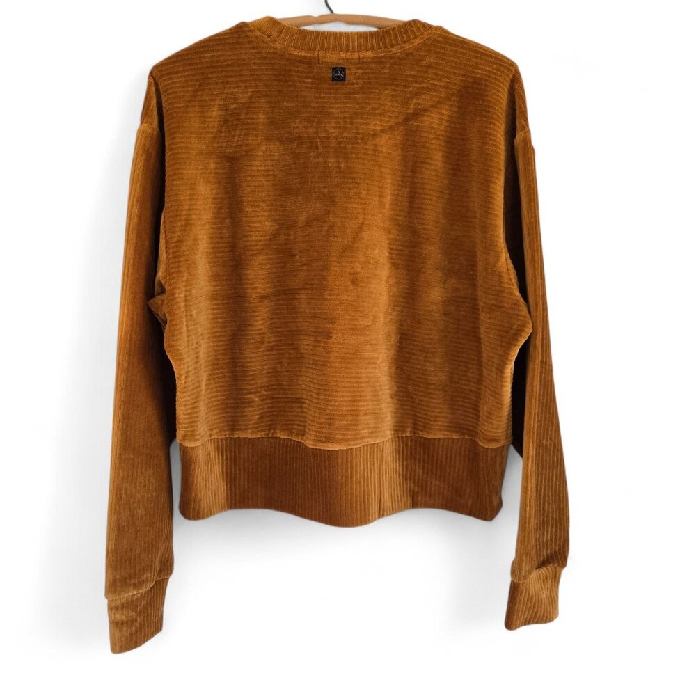 Prana Womens Rust Corduroy Velour Crewneck Pullover Sweatshirt Large - Picture 4 of 11